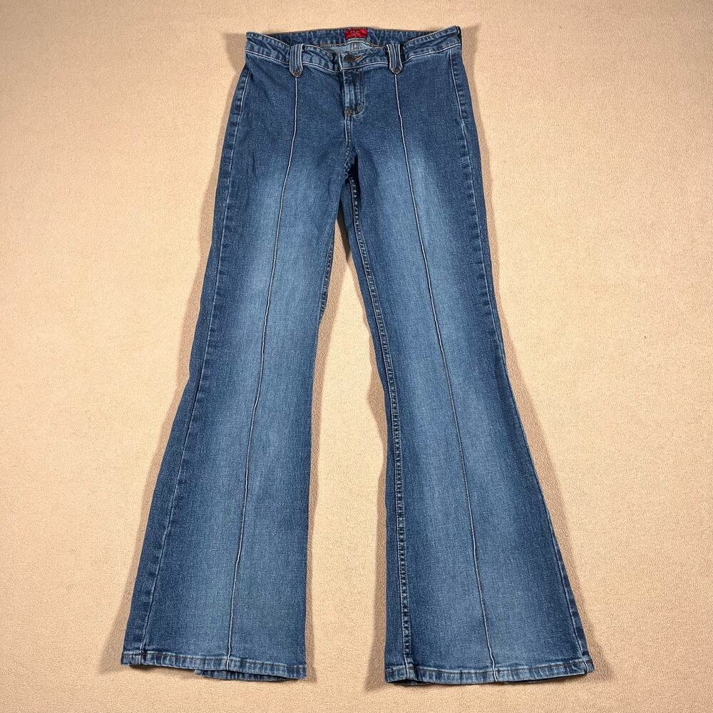 Y2K Retro 90s Vintage Mossimo Low Rise Bell Bottom Denim Jeans Womens Sz 4/6